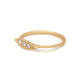 Side view Monica ring in 14K yellow gold with 3 rose cut diamonds