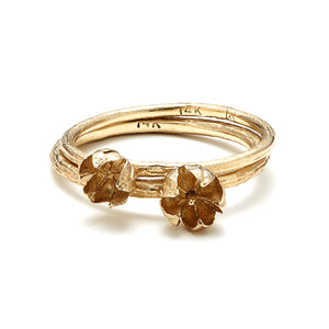 Amelia bud rings large and small in 14K yellow gold sold separately