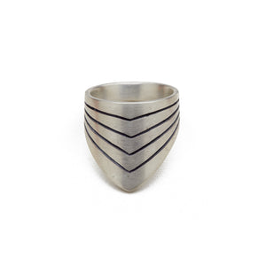 Handcarved Archer ring in sterling silver
