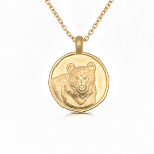 Guide Me Aquarius & Virgo - Bear Pendant in 14K yellow gold