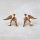 Bird Studs with White Diamonds in 14K yellow gold