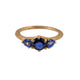 top view Essie Sapphire Ring Blue sapphires in 14K Yellow gold
