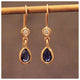 Lulu &amp; Shay Handmade Fine Jewelry Maura Earrings with white diamonds and Sapphire (Copy)