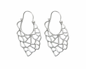 Lulu &amp; Shay Handmade Fine Jewelry Butterfly Earrings. These handcrafted delicate earrings hang approximately  1 1/4 inches at their widest are 1 3/4 inches long including the hoop ear wire.