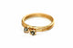 two rough diamond twig stacking rings in 14K yellow gold