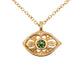 Our luna eye pendant shown in 14K yellow gold with emerald center stone.