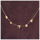 Our garden necklace shown in 14K gold with our blossom flower, bird, leaf, and laura flower