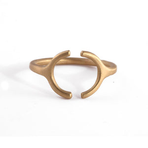 This handcrafted split circle ring is shown in 14K Yellow Gold. 
