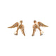 Bird Studs with White Diamonds in 14K yellow gold