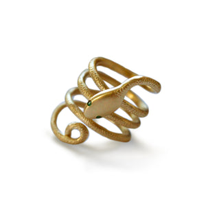 Snake Ring with Emeralds