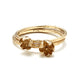 Our Amelia bud rings in 14K yellow gold both large and small shown stacked
