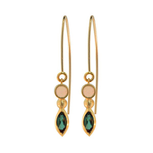 Copy of Copy of Lulu &amp; Shay Handmade Fine Jewelry Iris Earrings with Tourmaline and opal