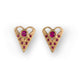 Heart studs with Rubies in 14K yellow gold