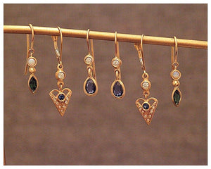Lulu &amp; Shay Handmade Fine Jewelry Maura Earrings with white diamonds and Sapphire and other earrings (Copy)