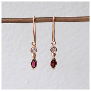 Copy of Lulu &amp; Shay Handmade Fine Jewelry Iris Earrings with Tourmaline and Champagne Diamond