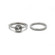 Our Lita ring in 14K white gold with 1ct round white diamond center stone shown with our Lita band