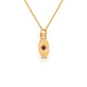 Lucia stone pendant with carved Star and ruby center stone in 14K yellow gold