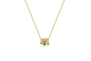 Lula beads mixed 3 on a chain in 14K yellow gold