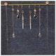 Maura Drop Earrings in 14k yellow gold with blue sapphire and white diamonds shown with other earrings sold separately