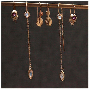 Lulu &amp; Shay Handmade Fine Jewelry Moonstone Threader Earring and other earrings (Copy)