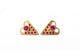 Heart studs with Rubies in 14K yellow gold