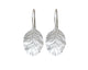 Lulu &amp; Shay Handmade Fine Jewelry Round Leaf Earrings. ﻿These elegant leaf earrings  have the actual texture from a real leaf.  They hang delicately 10/16 of an inch at their widest and 14/16 of an inch from ear wire.