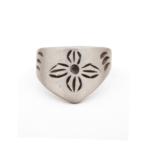 Handcarved Archer ring in sterling silver