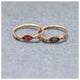Soula Ring with Green Tourmaline, pink tourmaline and White Diamond