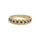 Our Tahlia ring in 14K yellow gold with 10 blue sapphires