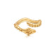 Handcarved snake ring in 14K yellow gold
